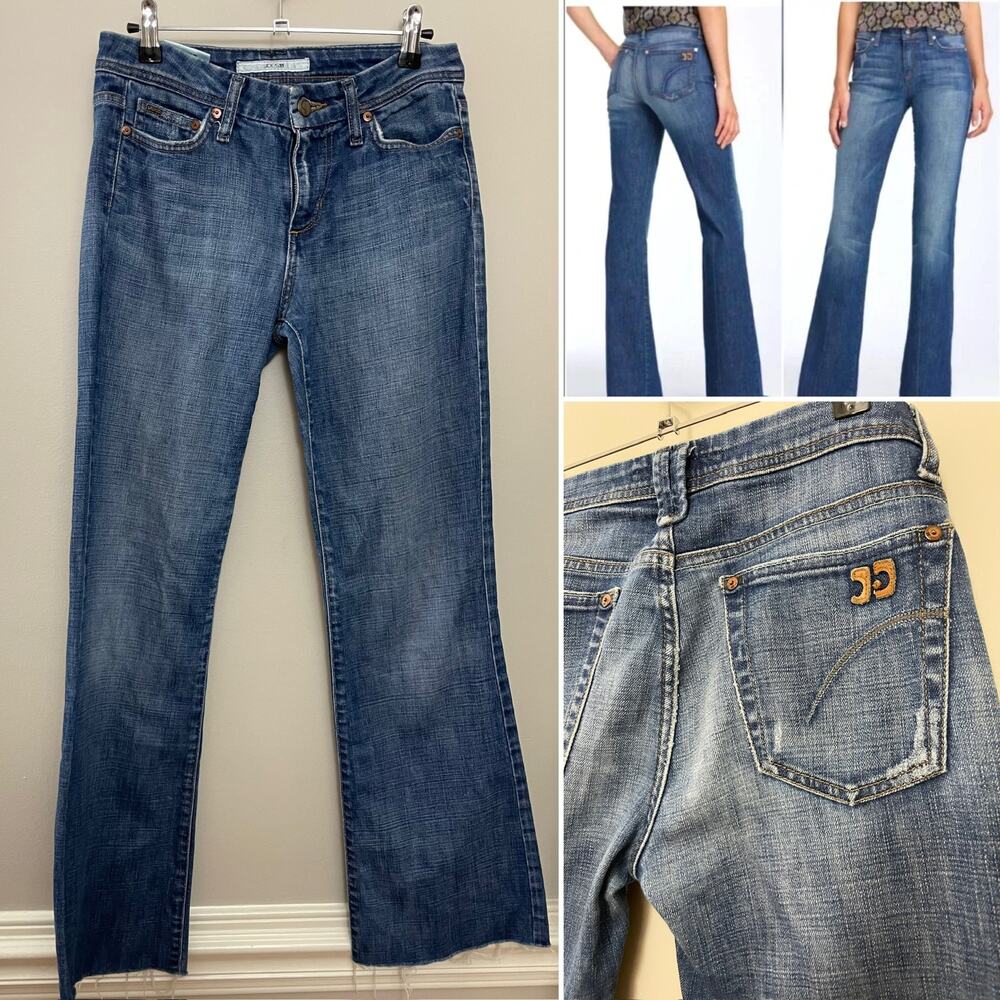 Joe's Jeans The Muse Wide Leg Dark Harvy Wash Bootcut Raw Hem Jeans‎ 26